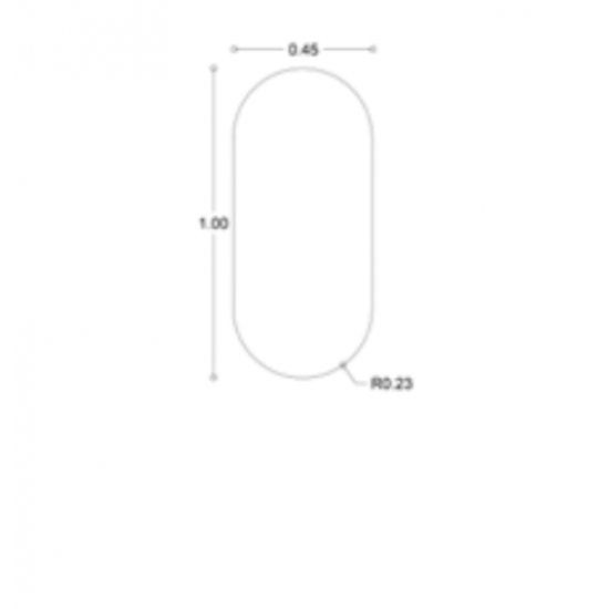 Κρεμαστός Καθρέπτης Semi-Oval Mat 100 x 45 εκ. με Led